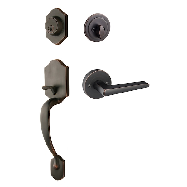 Sure-Loc Hardware Sure-Loc Hardware Coral Handleset, Basel Round Handleset Trim, Vintage Bronze CR507-BS-RD 11P - main